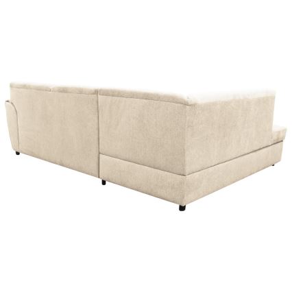 Eck-Schlafsofa mit Stauraum in L-Form SERPA links, beige