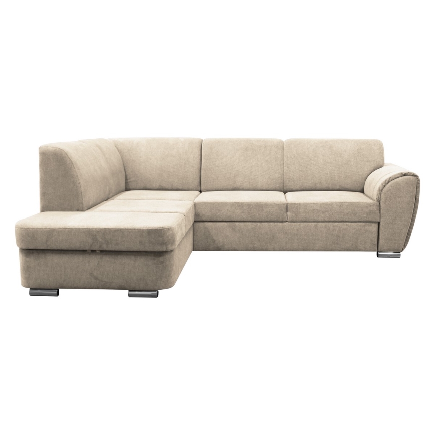 Eck-Schlafsofa mit Stauraum in L-Form SERPA links, beige