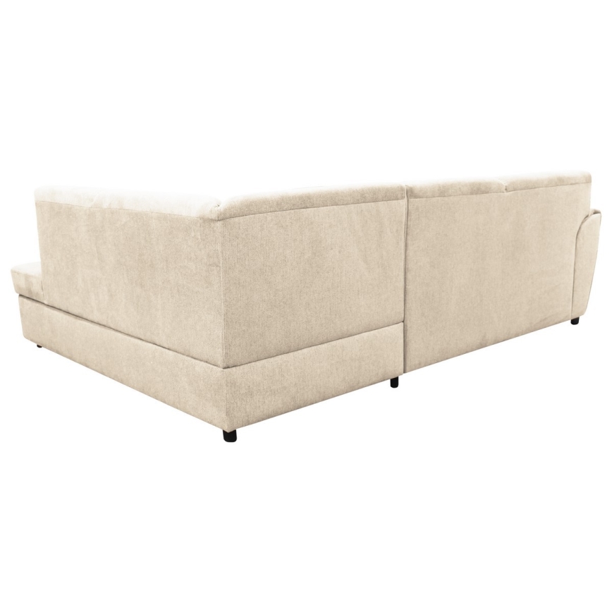 Eck-Schlafsofa mit Stauraum in L-Form SERPA, rechts, beige