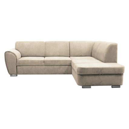 Eck-Schlafsofa mit Stauraum in L-Form SERPA, rechts, beige