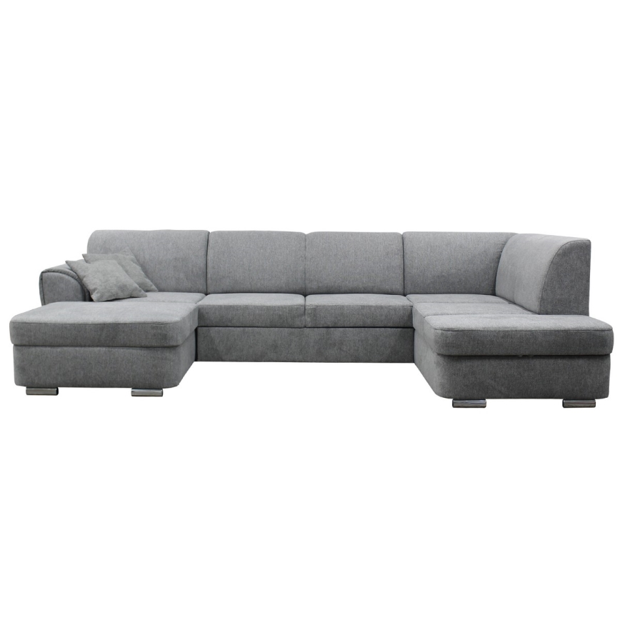Eck-Schlafsofa mit Stauraum in U-Form SERPA, rechts, grau