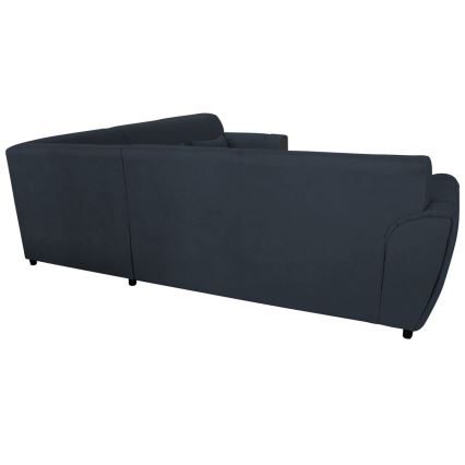 Eck-Schlafsofa mit Stauraum in L-Form VISEU links anthrazit/schwarz