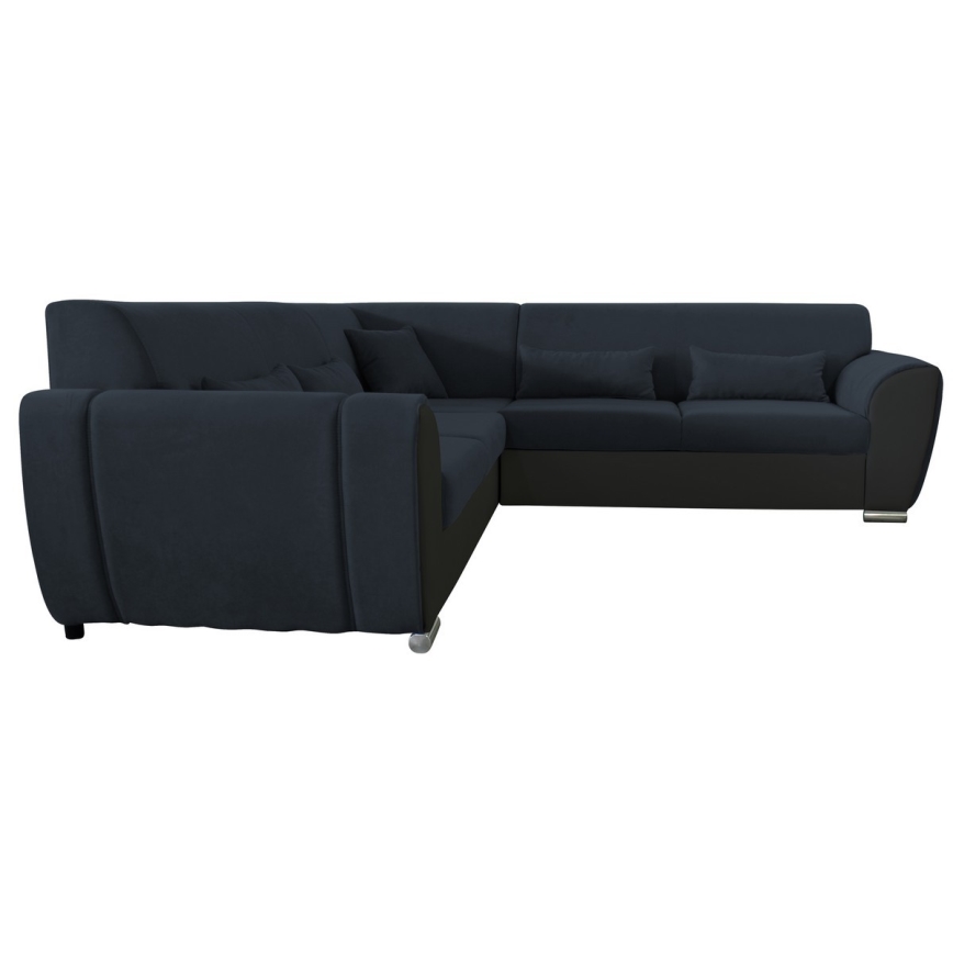 Eck-Schlafsofa mit Stauraum in L-Form VISEU links anthrazit/schwarz