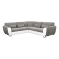 Ecksofa VISEU mit Stauraum in L-Form, grau/weiß, links