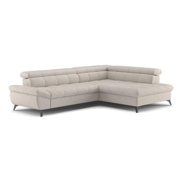Ecksofa zum Ausklappen in L-Form MARANO rechts, beige
