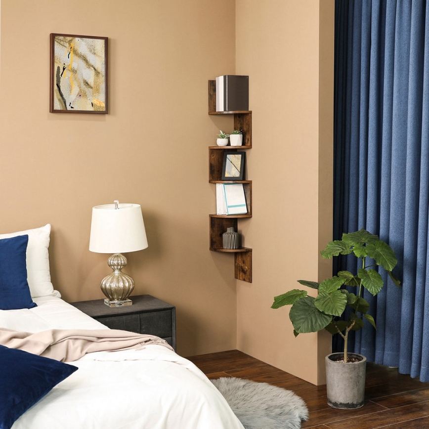 Eckwandregal SNAKE, braun