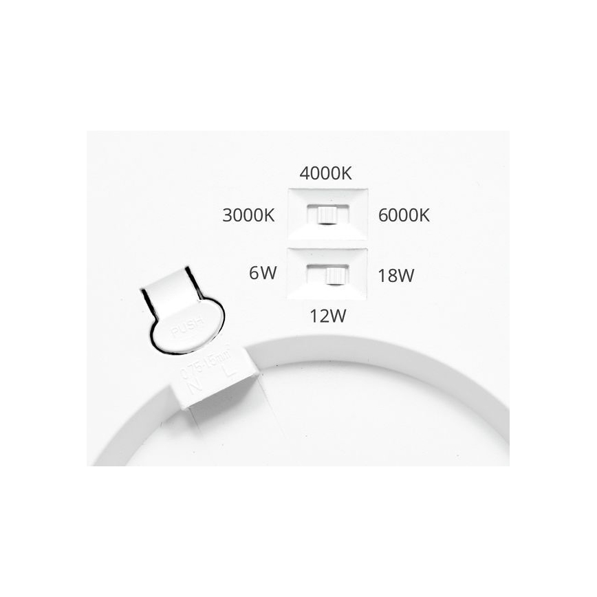 Dimmbare LED-Einbauleuchte mit Sensor LEXA LED/6/12/18W/230V 3000/4000/6000K d 22,5 cm weiß