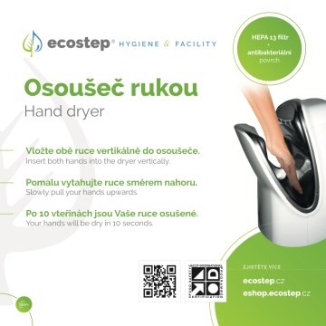 EcoStep 100001 - Informationsschild für Händetrockner R1.1 CZ/ENG