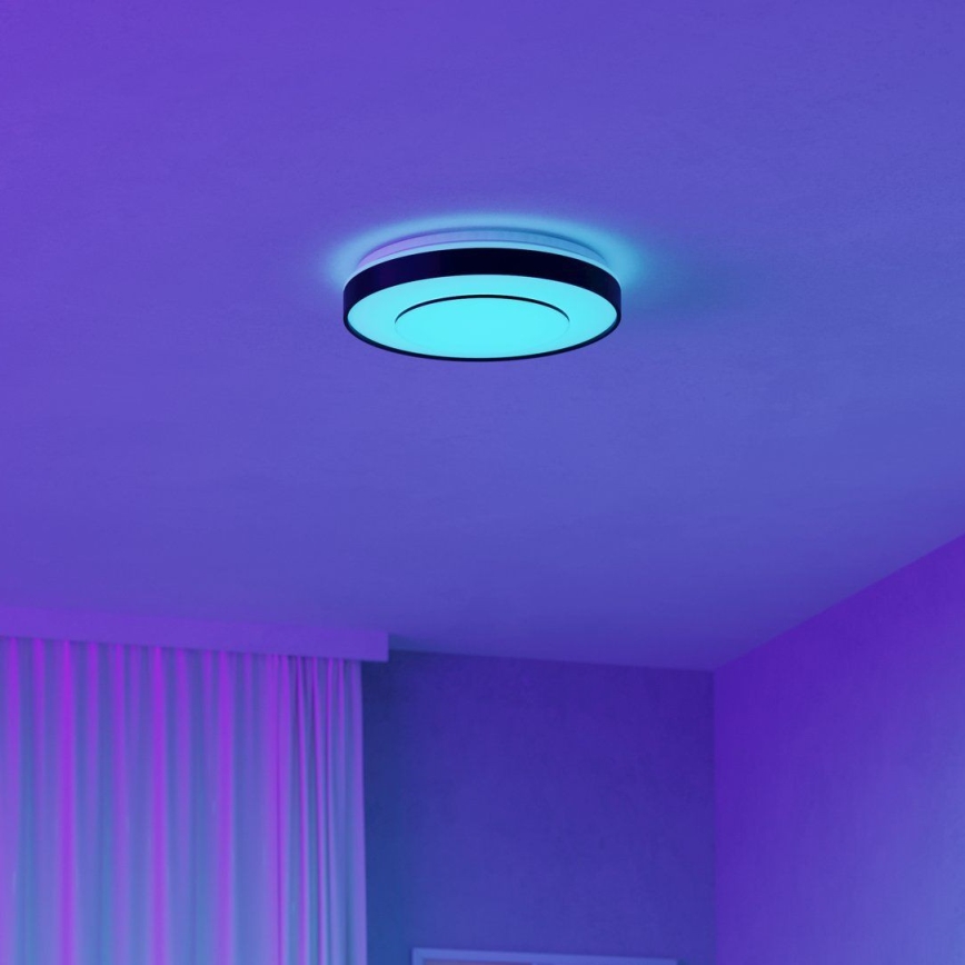 Eglo 300688 - LED RGBW dimmbare Deckenleuchte MONTERIGGIONI-Z LED/18,5 W/230 V 2700–6500 K Ø 38,4 cm schwarz + Fernbedienung