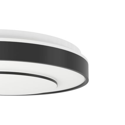 Eglo 300688 - LED RGBW dimmbare Deckenleuchte MONTERIGGIONI-Z LED/18,5 W/230 V 2700–6500 K Ø 38,4 cm schwarz + Fernbedienung