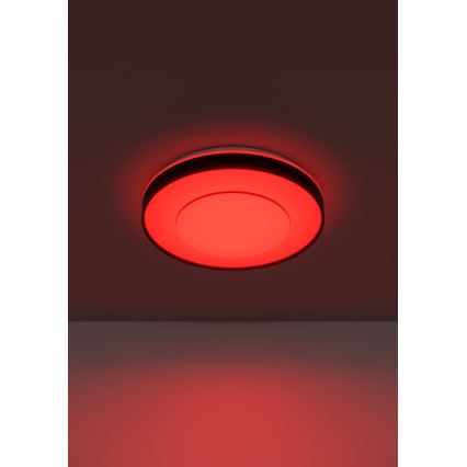 Eglo 300688 - LED RGBW dimmbare Deckenleuchte MONTERIGGIONI-Z LED/18,5 W/230 V 2700–6500 K Ø 38,4 cm schwarz + Fernbedienung