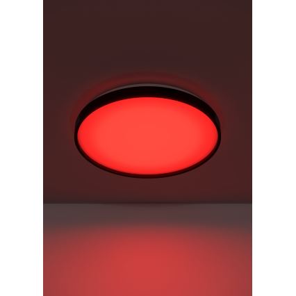 Eglo 300692- LED RGBW dimmbare Deckenleuchte MOZONCILLO-Z LED/28,3W/230V 2700-6500K Ø 48,4 cm schwarz + Fernbedienung