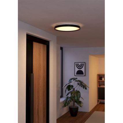 Eglo 300692- LED RGBW dimmbare Deckenleuchte MOZONCILLO-Z LED/28,3W/230V 2700-6500K Ø 48,4 cm schwarz + Fernbedienung