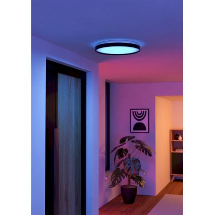 Eglo 300692- LED RGBW dimmbare Deckenleuchte MOZONCILLO-Z LED/28,3W/230V 2700-6500K Ø 48,4 cm schwarz + Fernbedienung