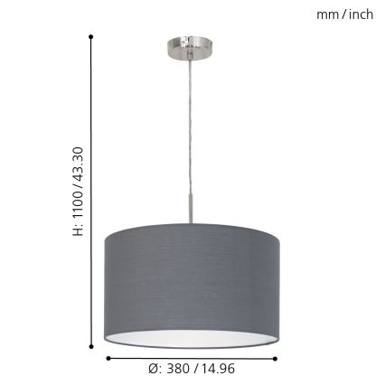 Eglo - Hängeleuchte an Kabel 1xE27/60W/230V