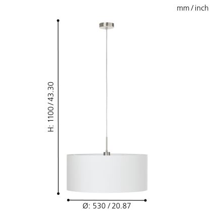 Eglo - Hängeleuchte an Kabel 1xE27/60W/230V
