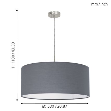 Eglo - Hängeleuchte an Kabel 1xE27/60W/230V
