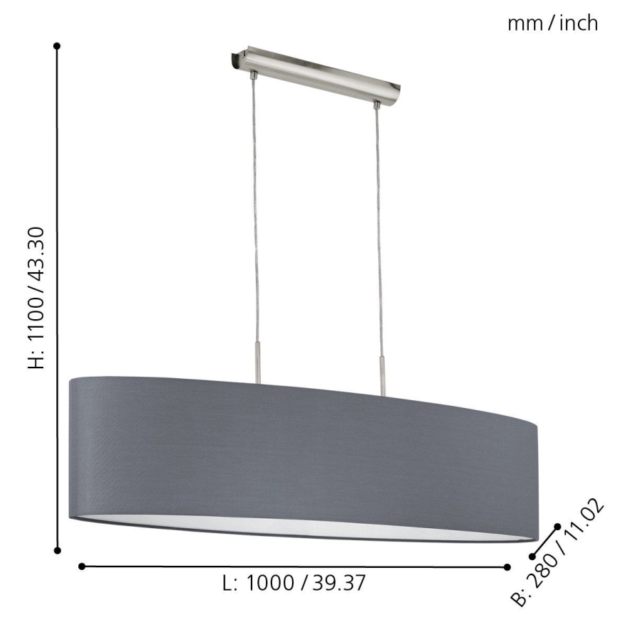 Eglo - Hängeleuchte an Kabel 2xE27/60W/230V
