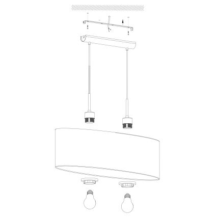 Eglo - Hängeleuchte an Kabel 2xE27/60W/230V