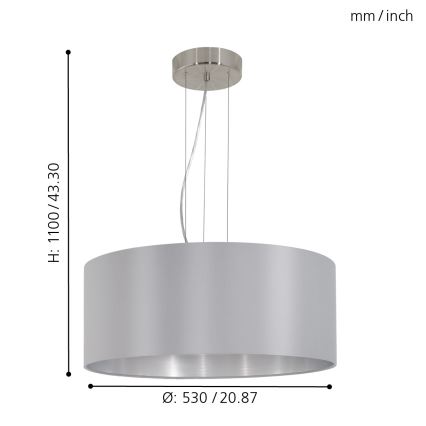 Eglo - Deckenleuchte an Kabel 3xE27/60W/230V