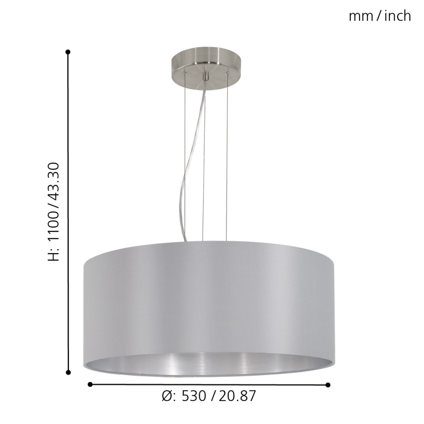 Eglo - Deckenleuchte an Kabel 3xE27/60W/230V