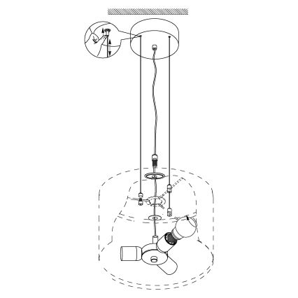 Eglo - Deckenleuchte an Kabel 3xE27/60W/230V