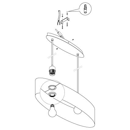 Eglo - Hängeleuchte an Kabel 2xE27/60W/230V