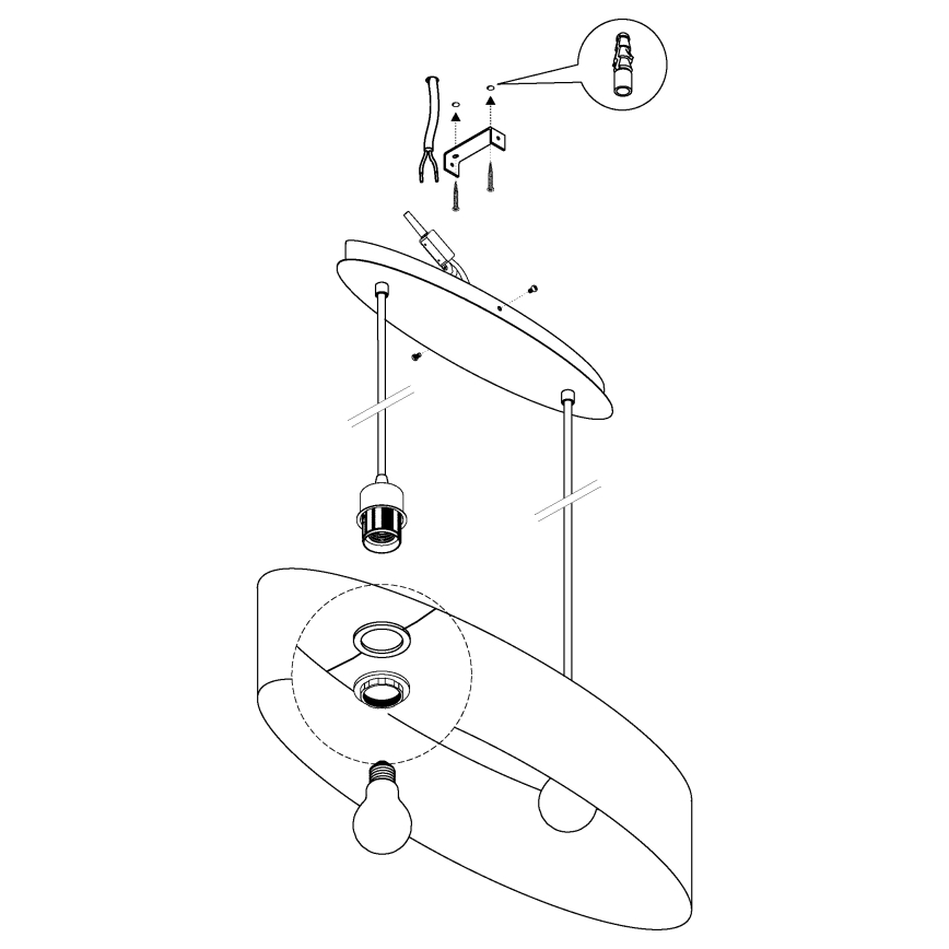 Eglo - Hängeleuchte an Kabel 2xE27/60W/230V