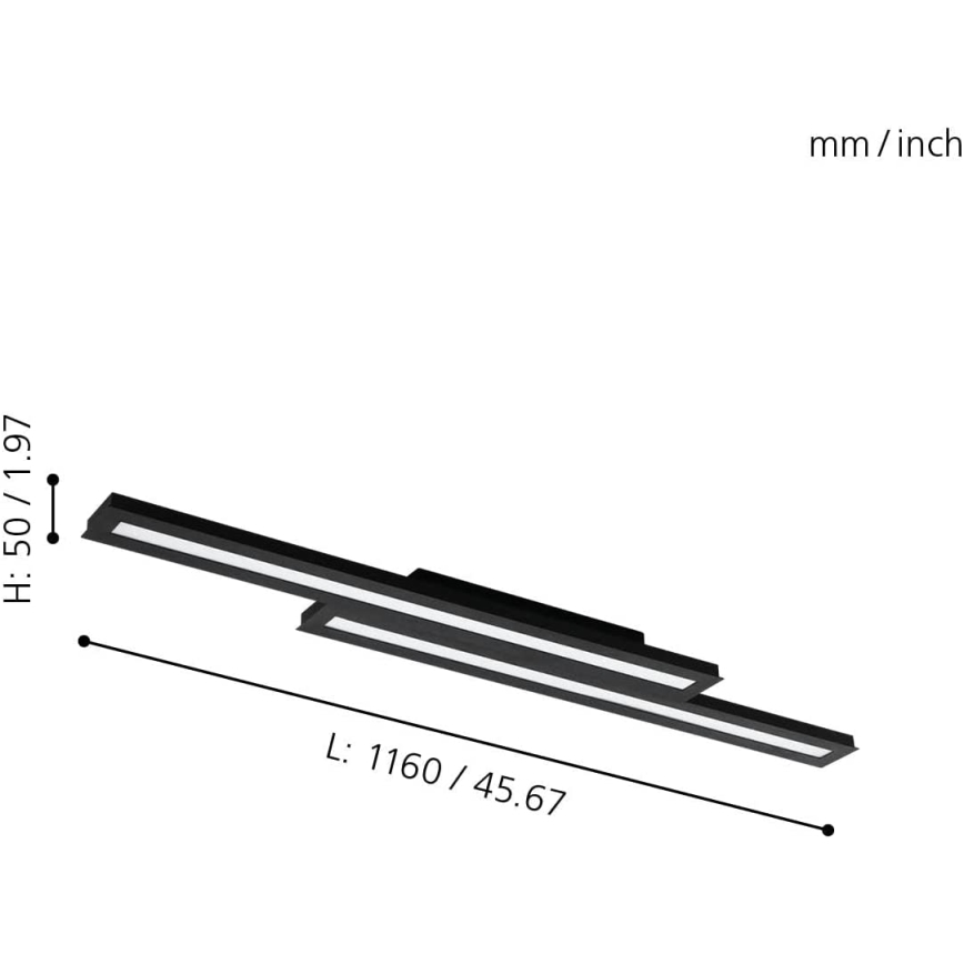 Eglo 31715 - LED RGBW dimmbares Deckenleuchte SALITERAS-Z LED/20,4W/230V 2700-6500K schwarz