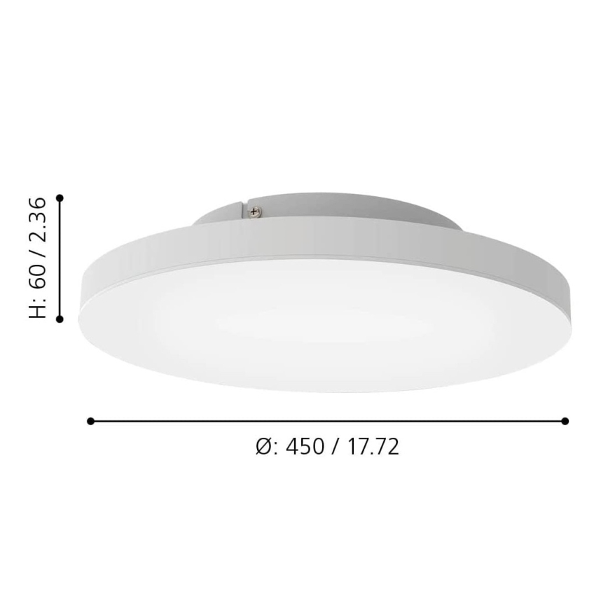 Eglo 31728 - Dimmbare LED-RGBW-Deckenleuchte TURCONA-Z LED/22,4W/230V 2700-6500K weiß