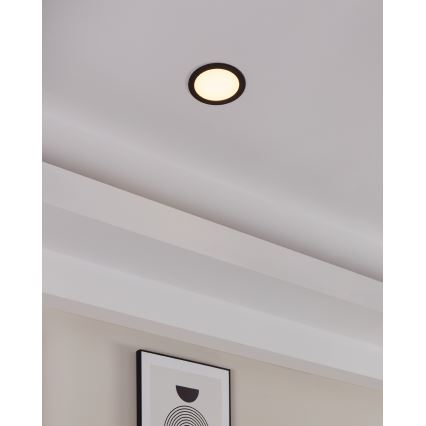 Eglo 31744 - LED-dimmbarer Badezimmer-Einbaustrahler FUEVA-Z LED/10,5W/230V 2700-6500K IP44 schwarz Ø 16,5 cm