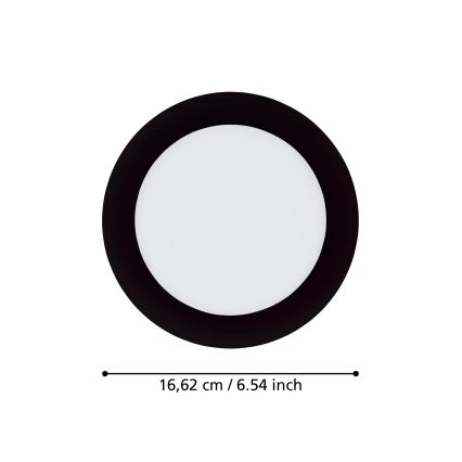 Eglo 31744 - LED-dimmbarer Badezimmer-Einbaustrahler FUEVA-Z LED/10,5W/230V 2700-6500K IP44 schwarz Ø 16,5 cm