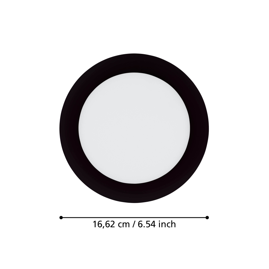 Eglo 31744 - LED-dimmbarer Badezimmer-Einbaustrahler FUEVA-Z LED/10,5W/230V 2700-6500K IP44 schwarz Ø 16,5 cm