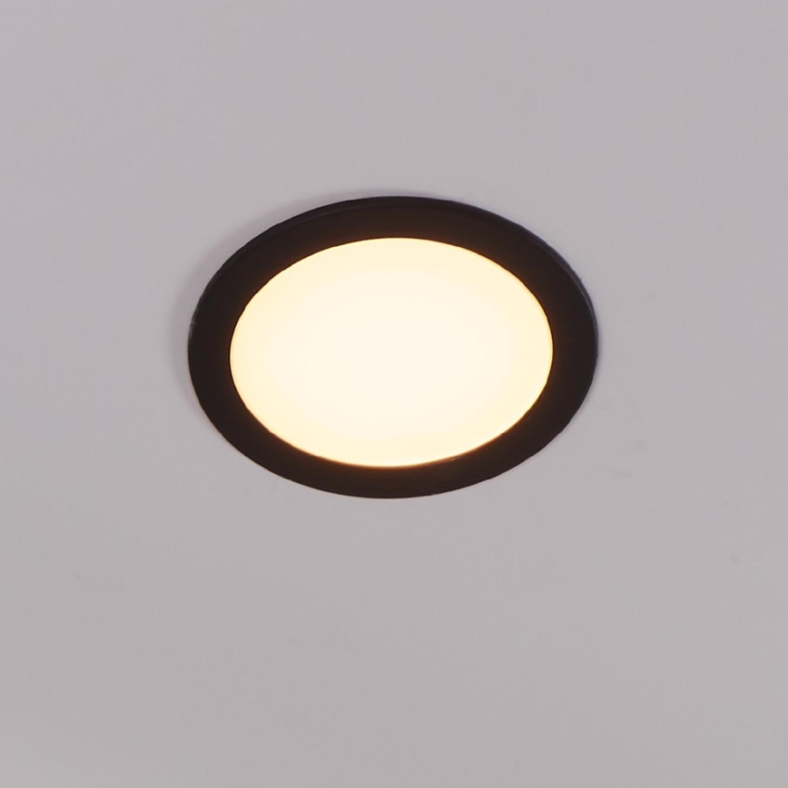 Eglo 31744 - LED-dimmbarer Badezimmer-Einbaustrahler FUEVA-Z LED/10,5W/230V 2700-6500K IP44 schwarz Ø 16,5 cm