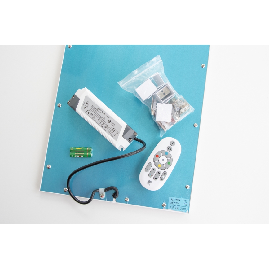 Eglo 32734 - LED RGBW dimmbar Aufbau-Deckenleuchte 2-in-1 SALOBRENA-C LED/34W/230V Weiß + Fernbedienung