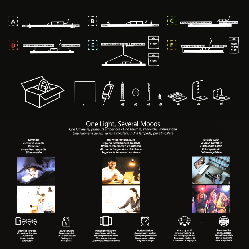 Eglo 32734 - LED RGBW dimmbar Aufbau-Deckenleuchte 2-in-1 SALOBRENA-C LED/34W/230V Weiß + Fernbedienung