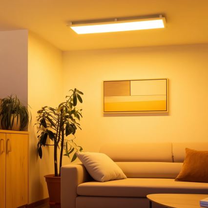 Eglo 32734 - LED RGBW dimmbar Aufbau-Deckenleuchte 2-in-1 SALOBRENA-C LED/34W/230V Weiß + Fernbedienung