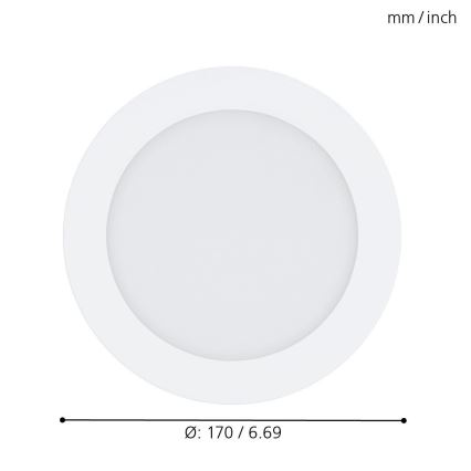 Eglo - LED-RGB-dimmbare Einbauleuchte FUEVA-C LED/10,5W/230V Ø 17 cm