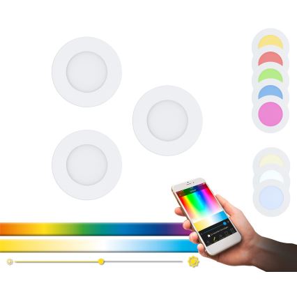 Eglo - ADA 3x LED RGB dimmbares Einbauleuchte FUEVA-C 1xLED/3W/230V