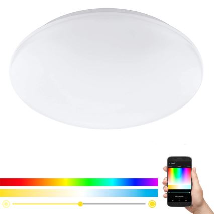 Eglo 33219 - LED RGBW dimmbare Deckenleuchte GIRON-C LED/17W/230V Ø 30 cm weiß