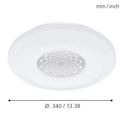 Eglo 33248 - LED RGBW dimmbare Deckenleuchte CAPASSO-C LED/17W/230V 2700-6500K Ø 34 cm