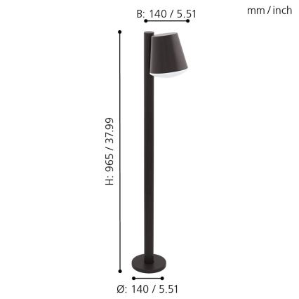 Eglo 33561 - Dimmbare LED-Außenlampe CALDIERO-C 1xE27/9W/230V IP44 Anthrazit
