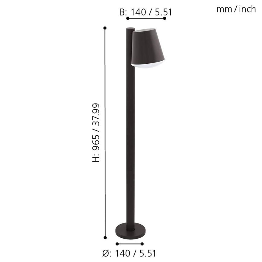 Eglo 33561 - Dimmbare LED-Außenlampe CALDIERO-C 1xE27/9W/230V IP44 Anthrazit