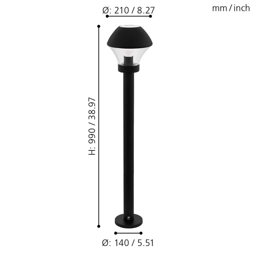 Eglo 33568 - Dimmbare LED-Außenleuchte VERLUCCA-C 1xE27/9W/230V IP44