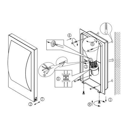 Eglo 33569 - LED Außenwandleuchte VERRES-C LED/9W/230V IP44 mattchrom
