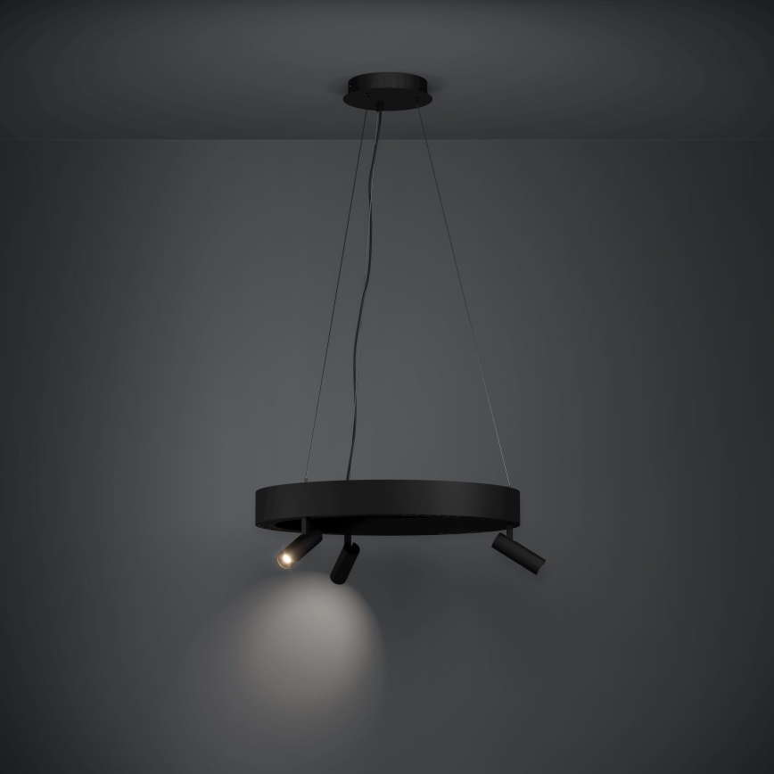 Eglo - LED dimmbare Hängeleuchte an Seil 3xLED/8W/230V + 3xLED/8,5W 3000K Schwarz + Fernbedienung