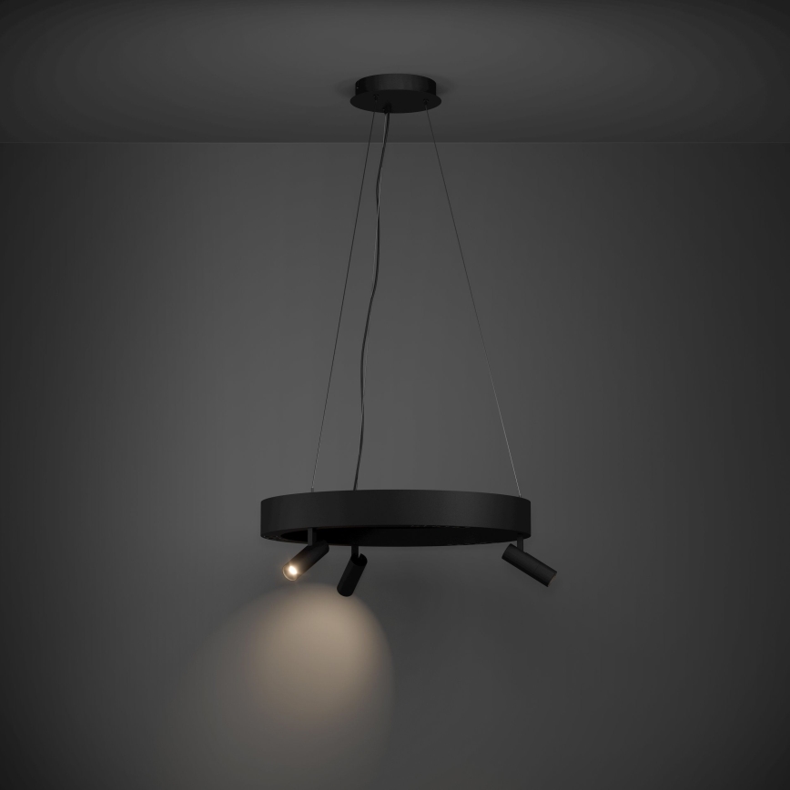 Eglo - LED dimmbare Hängeleuchte an Seil 3xLED/8W/230V + 3xLED/8,5W 3000K Schwarz + Fernbedienung