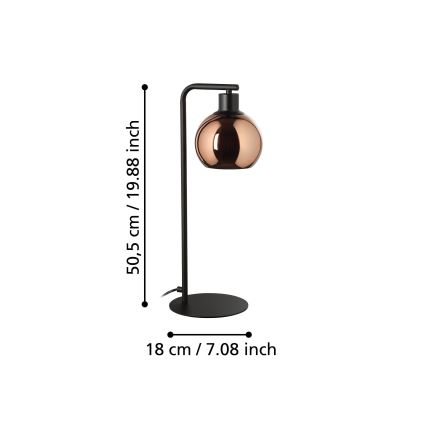 Eglo - Tischleuchte 1xE27/40W/230V kupfern