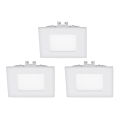 Eglo - 3er-Set LED-Einbauleuchte FUEVA 1 1xLED/2,7W/230V 8,5x8,5 cm