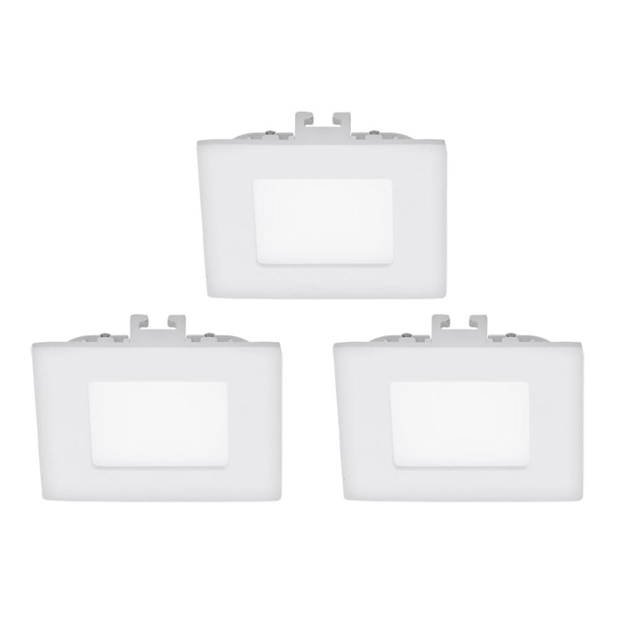 Eglo - 3er-Set LED-Einbauleuchte FUEVA 1 1xLED/2,7W/230V 8,5x8,5 cm